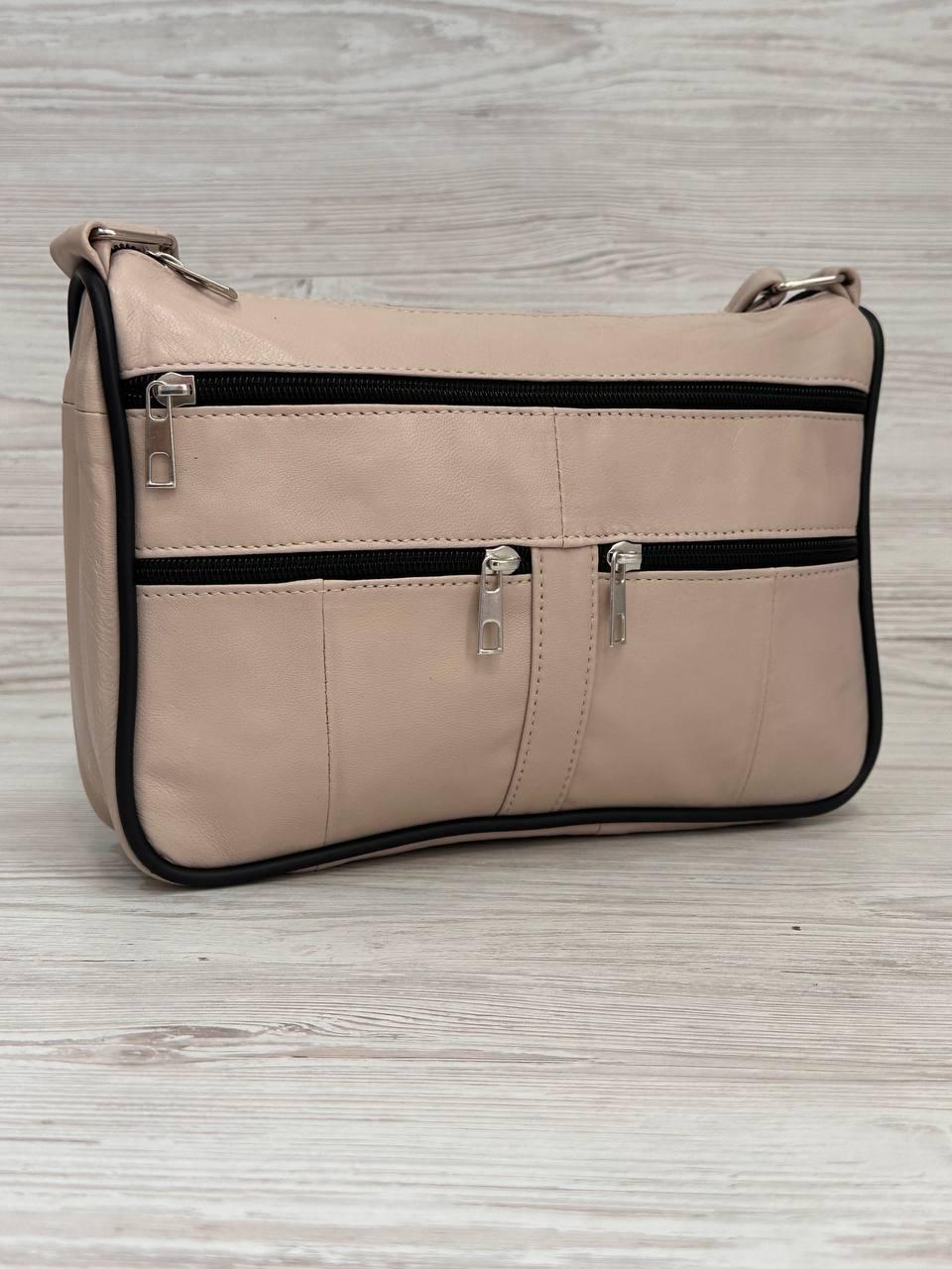 Женская сумка натуральная кожа Серо-бежевый (102015) Женская сумка натуральная кожа Серо-бежевый (102015)