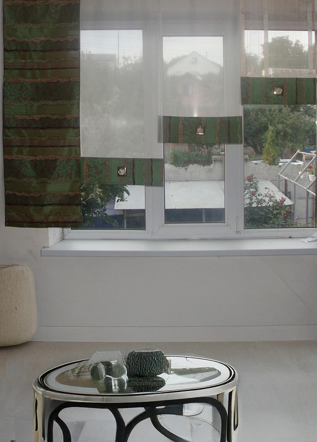 Комплект панельных занавесок Firanka Рельеф карниз 180 см 4 шт. Зеленый с бежевым (22_9п) Комплект панельных занавесок Firanka Рельеф карниз 180 см 4 шт. Зеленый с бежевым (22_9п)