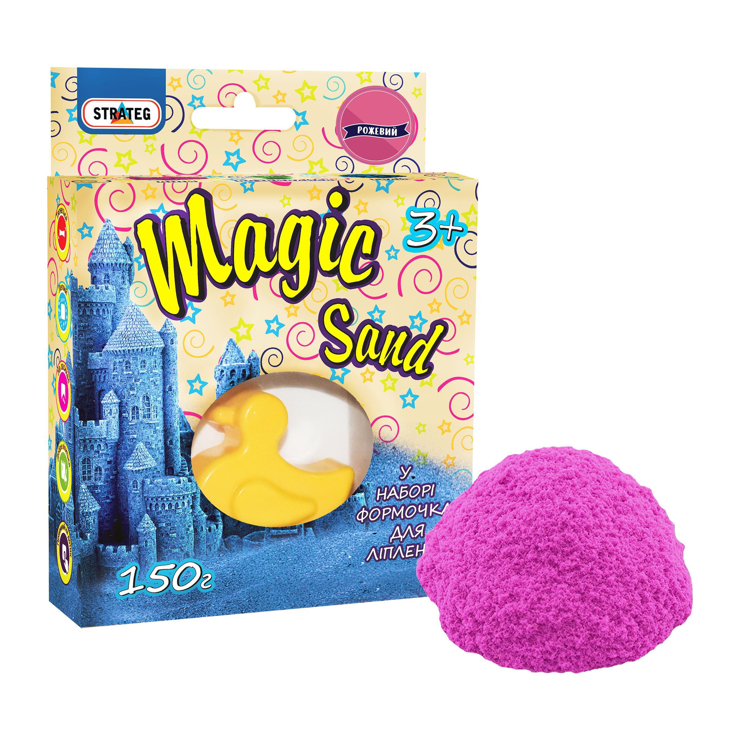 Кінетичний пісок Strateg Magic Sand 150 г з формочкою Рожевий (39303) Кінетичний пісок Strateg Magic Sand 150 г з формочкою Рожевий (39303)