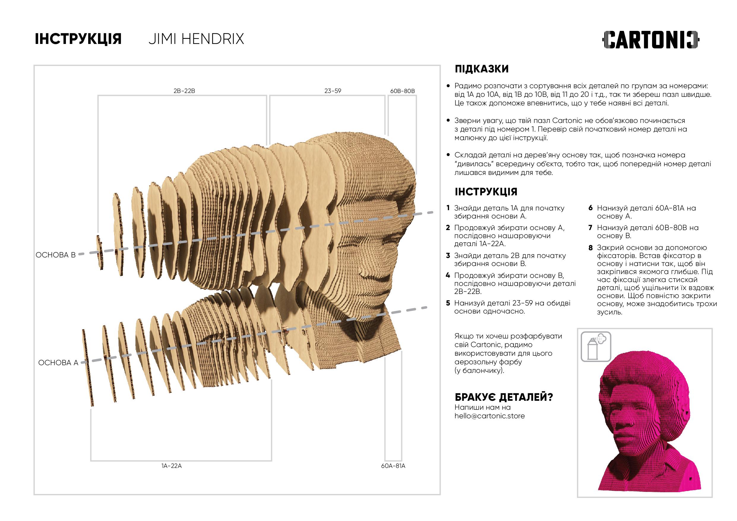 Картонний конструктор Cartonic 3D Puzzle JIMI H (8987153) - фото 9