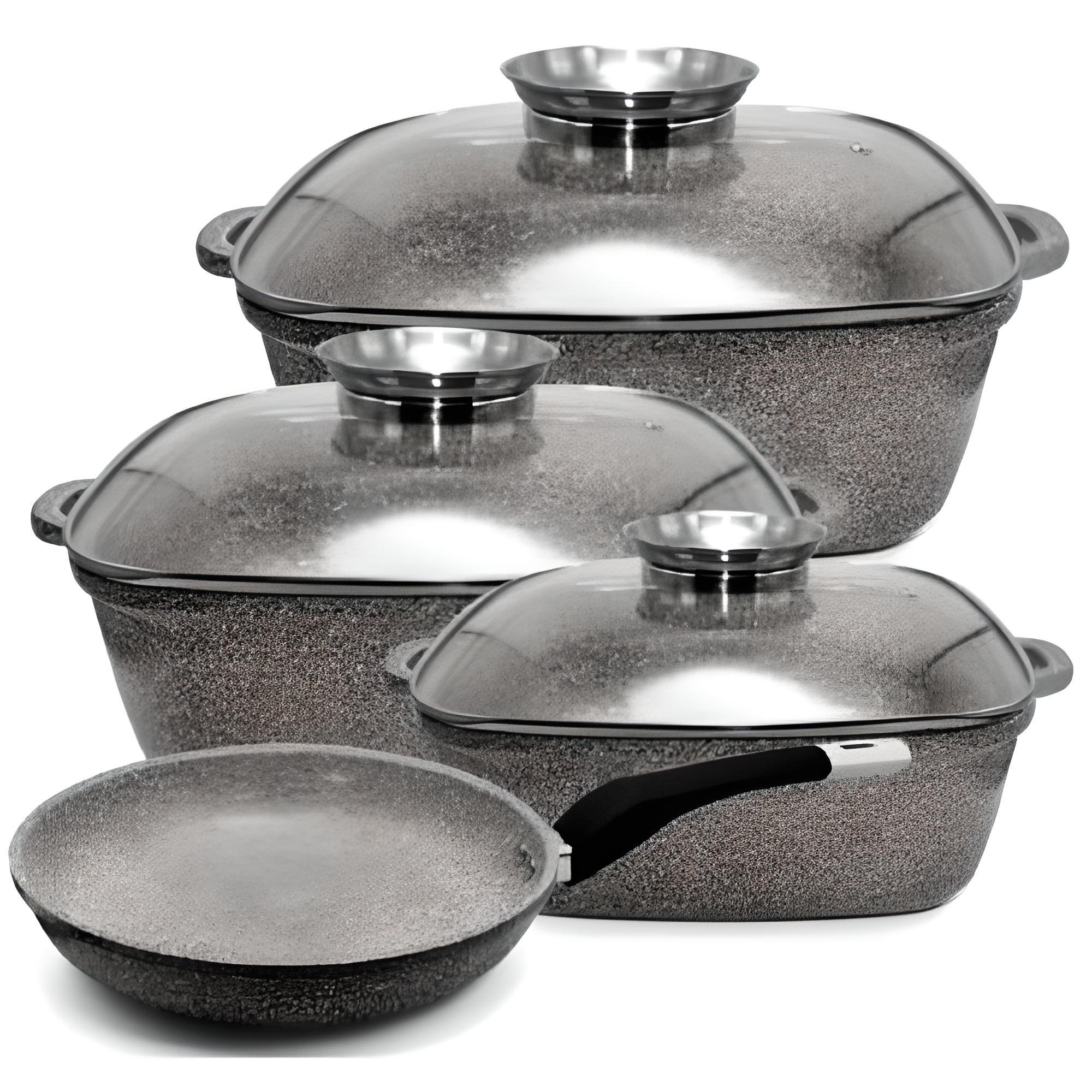 Набор казанов Unique UN-5531 1,3/2,3/4,5 л 4 шт.