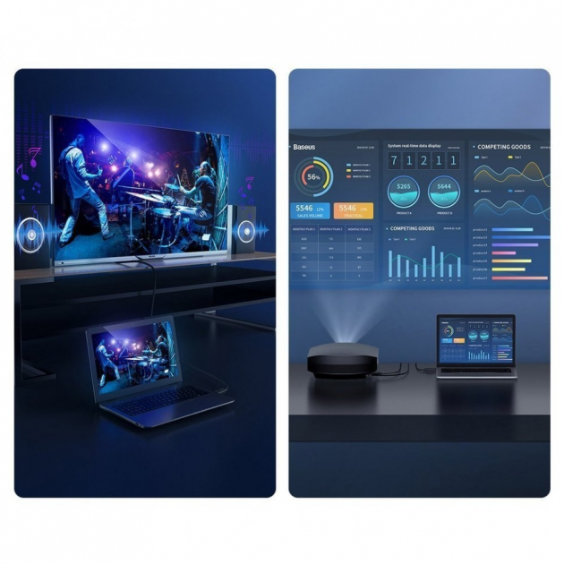 Кабель Baseus High Definition HDMI Male To HDMI Male 4k V2.0 8m (CAKGQ-E01) - фото 8 Кабель Baseus High Definition HDMI Male To HDMI Male 4k V2.0 8m (CAKGQ-E01) - фото 8