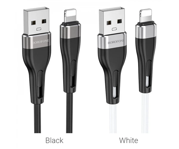 Кабель дата USB Borofone BX46 Rush silicone Lightning White - фото 3 Кабель дата USB Borofone BX46 Rush silicone Lightning White - фото 3
