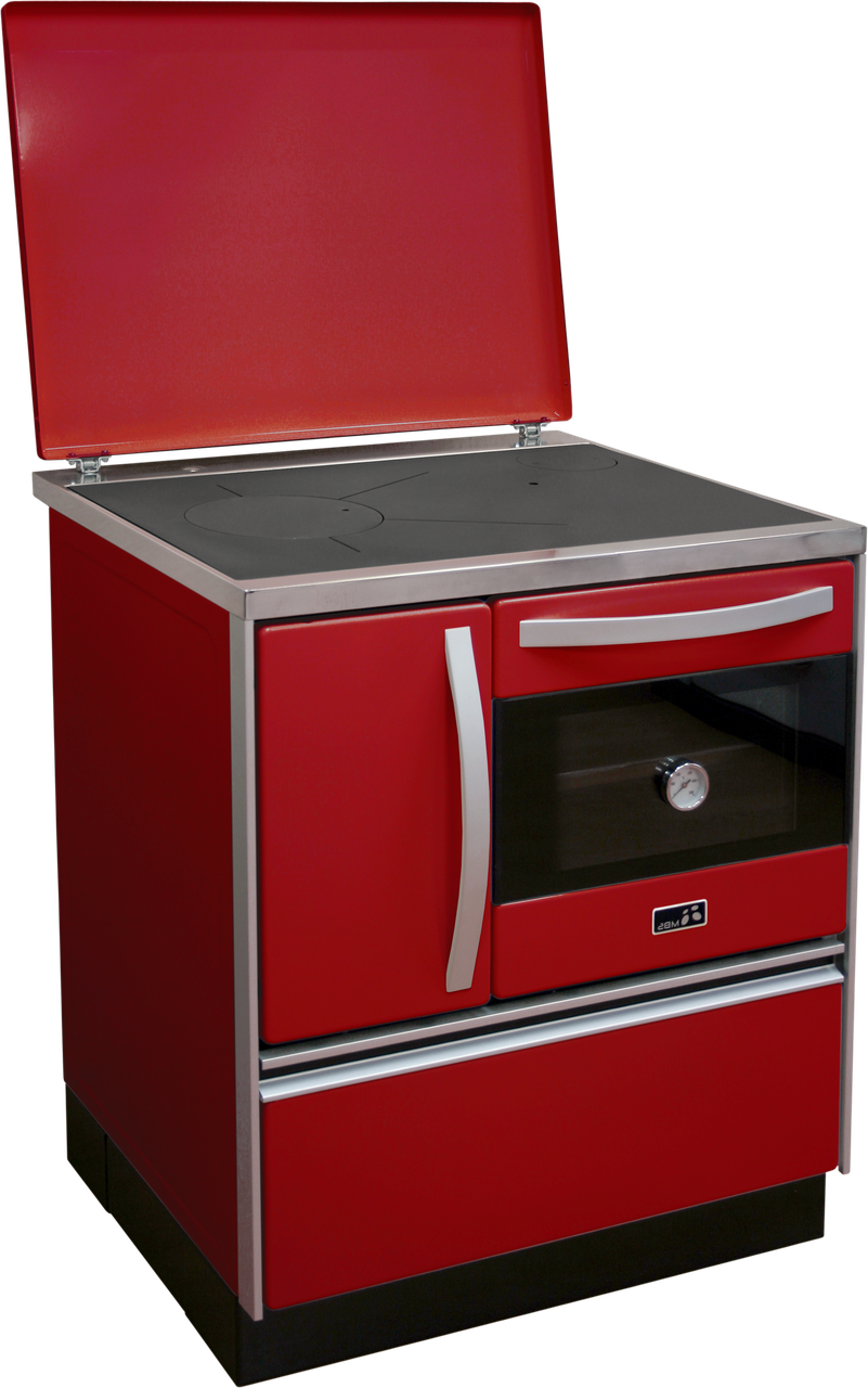 Небольшая печь-кухня с духовкой на дровах MBS ROYAL 720 Plus R 8 кВт Красный (CNT00007578)