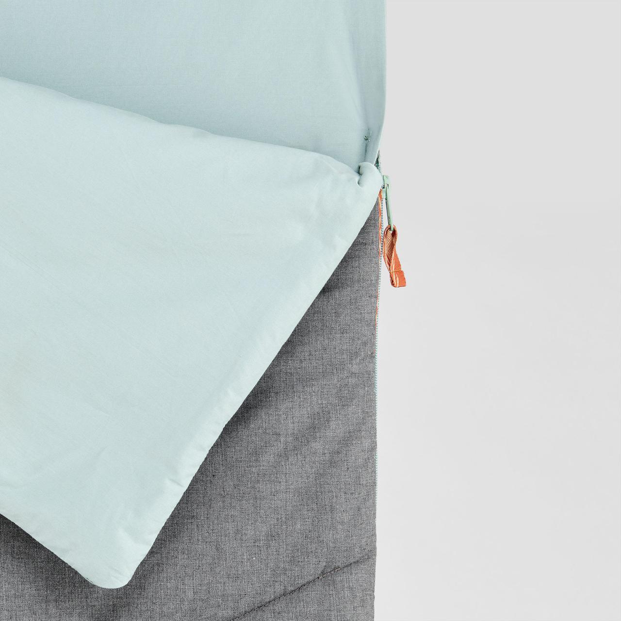 Спальний мішок для кемпінгу Quechua ARPENAZ 20 200x80 см з органічної бавовни Бірюзовий - фото 5