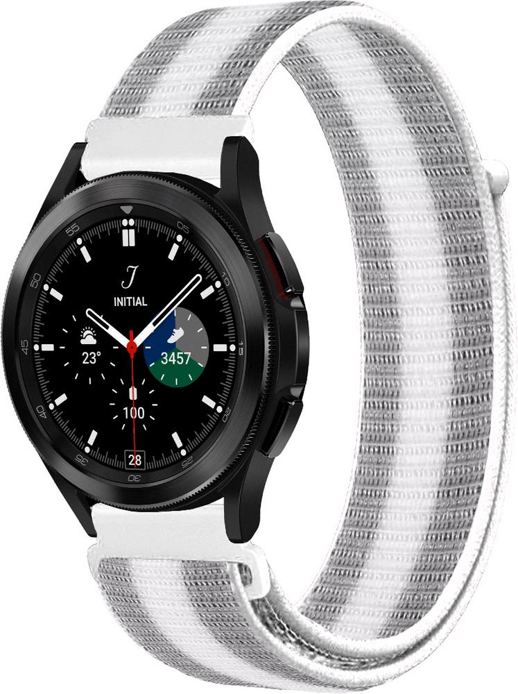 Ремешок нейлоновый Sport Loop для Galaxy Watch 4 Classic 46 мм Silver/White (22395-58)