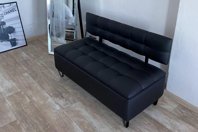 Диван офісний Vi-Tall з нішею та відстрочкою на металевих ніжках екошкіра 130х55х71 см Чорний (23133007) - фото 3 Диван офісний Vi-Tall з нішею та відстрочкою на металевих ніжках екошкіра 130х55х71 см Чорний (23133007) - фото 3