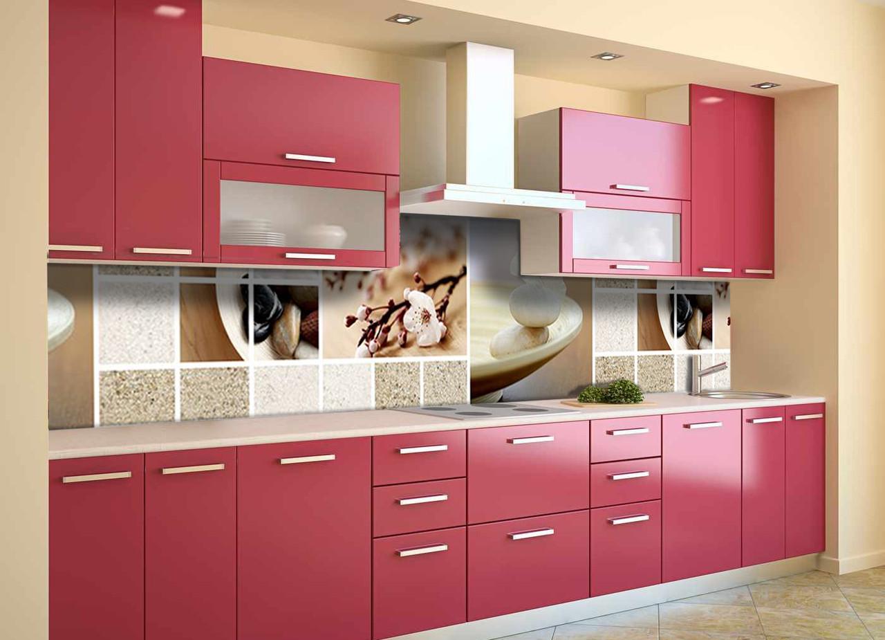 Кухонный фартук Охра 02 из самоклеющейся виниловой пленки 65х250 см Бежевый