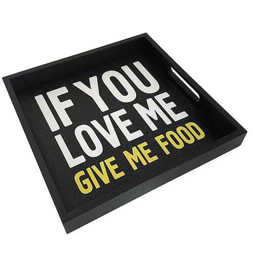 Таця Presentville If you love me, give me food 30x30x4 см (PDN_19M004_BL)