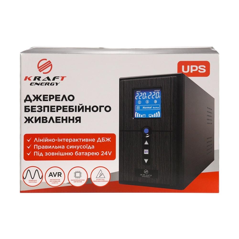 Комплект резервного живлення Kraft UPS PSW-1000VA LCD 800W 24V та акумулятор Trinix AGM 100 Ah 2 шт. (42-00061-10) - фото 7 Комплект резервного живлення Kraft UPS PSW-1000VA LCD 800W 24V та акумулятор Trinix AGM 100 Ah 2 шт. (42-00061-10) - фото 7