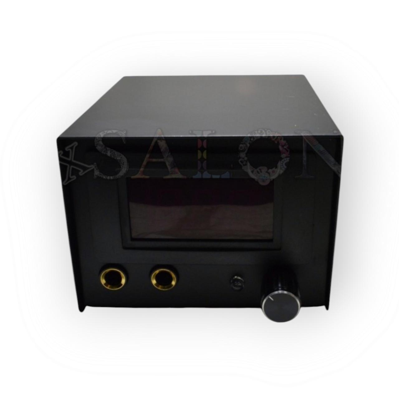 Блок питания для тату машинки металлический квадратный с электронным табло Черный (PS1015)