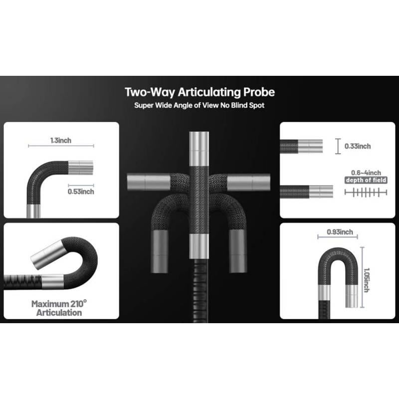 Відеоендоскоп Teslong 2 камери/із поворотною камерою Full HD екран 5" d 6,5 мм/1,55 м (TD500) - фото 2 Відеоендоскоп Teslong 2 камери/із поворотною камерою Full HD екран 5" d 6,5 мм/1,55 м (TD500) - фото 2