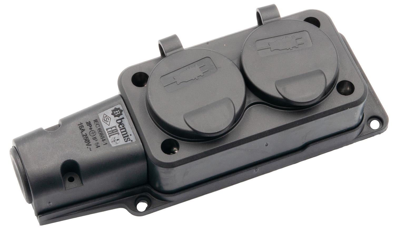 Розетка двойная Bemis BK1-1402-3612 1х16 А с заземлением (92744)