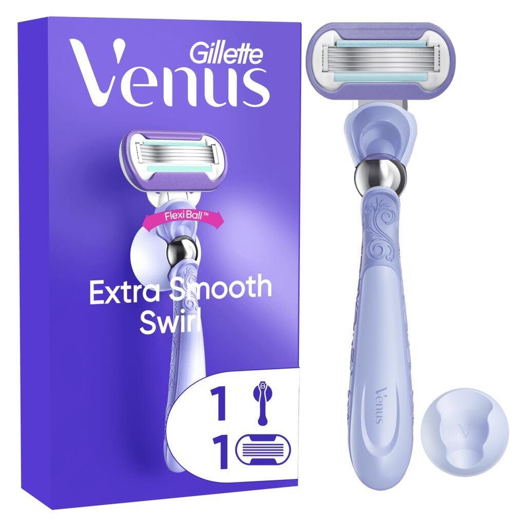 Станок для бритья женский Venus Swirl 5 лезвий с 1 сменным картриджем и креплением