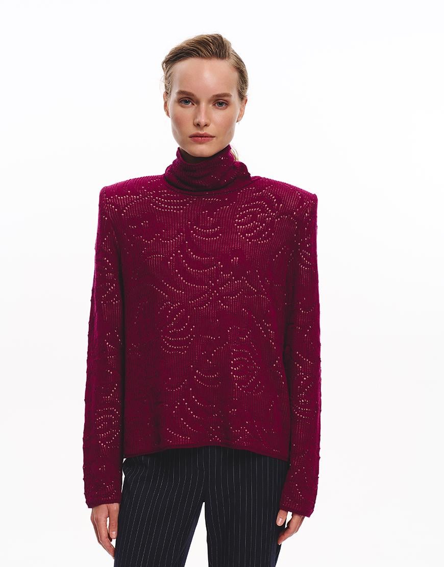 Светр Edith жіночий J.D.WOOL баклажановий M-L