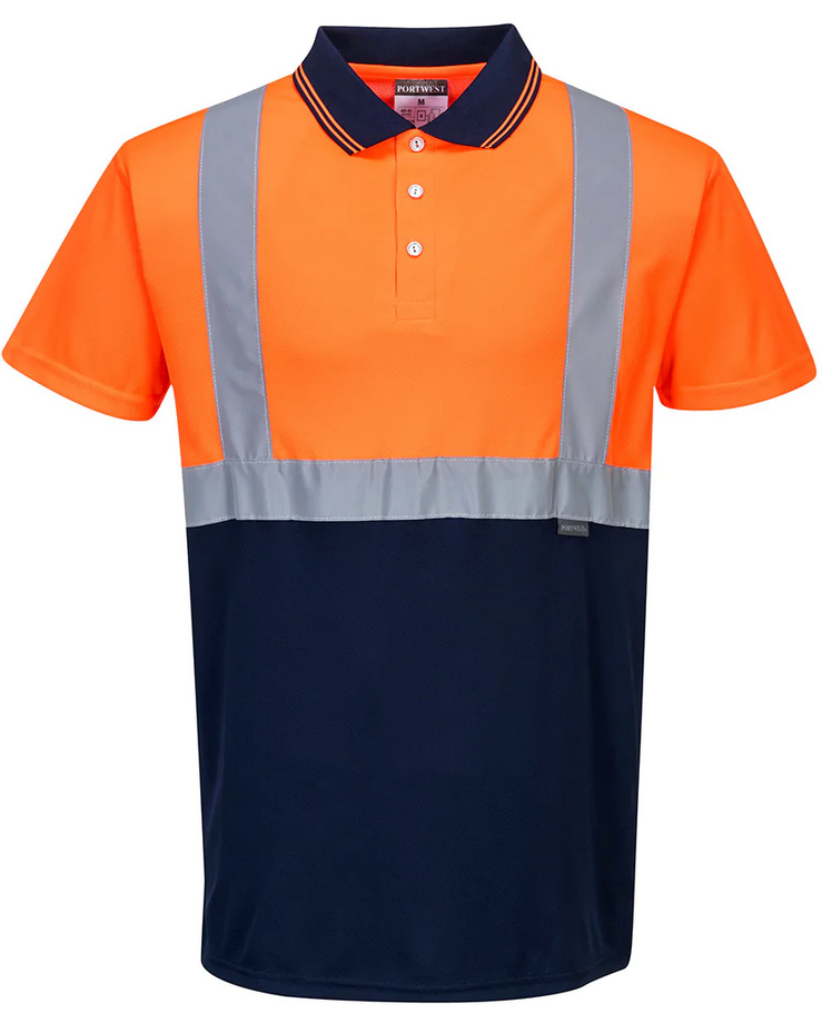 Футболка-поло сигнальна PORTWEST S479 Two-Tone Hi Vis Polo Shirt L Помаранчево-темно-синій (S479ONRL)