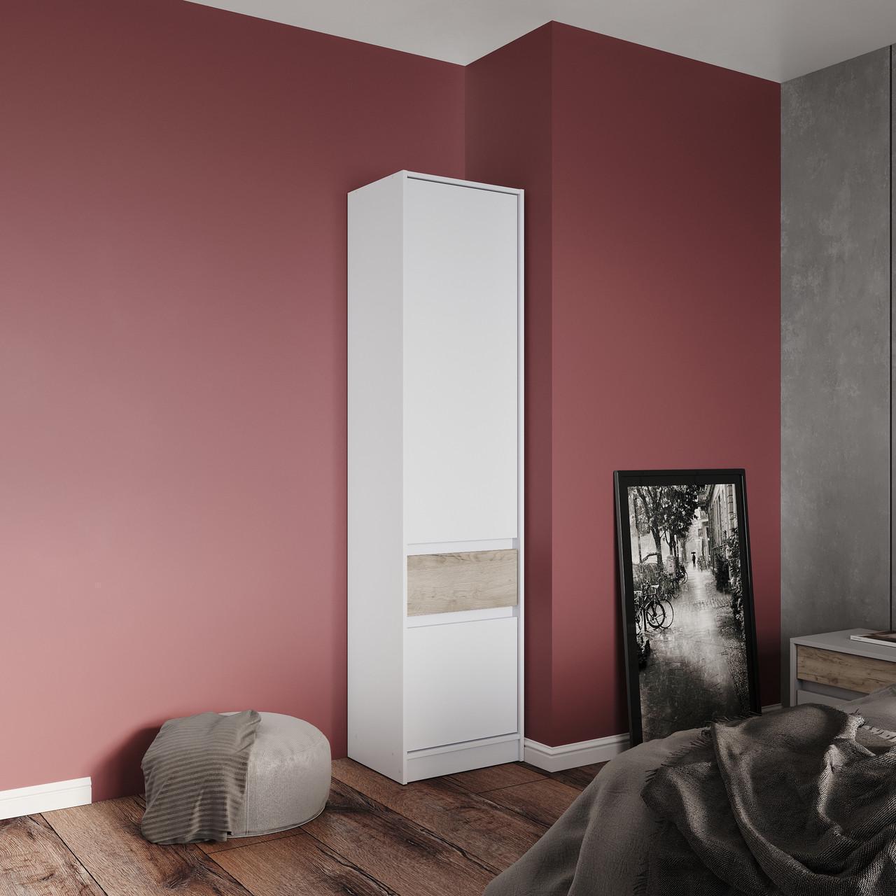 Пенал Еверест Стайл-50 50х39х203 см Белый/Крафт серый (EVR-20741,03)