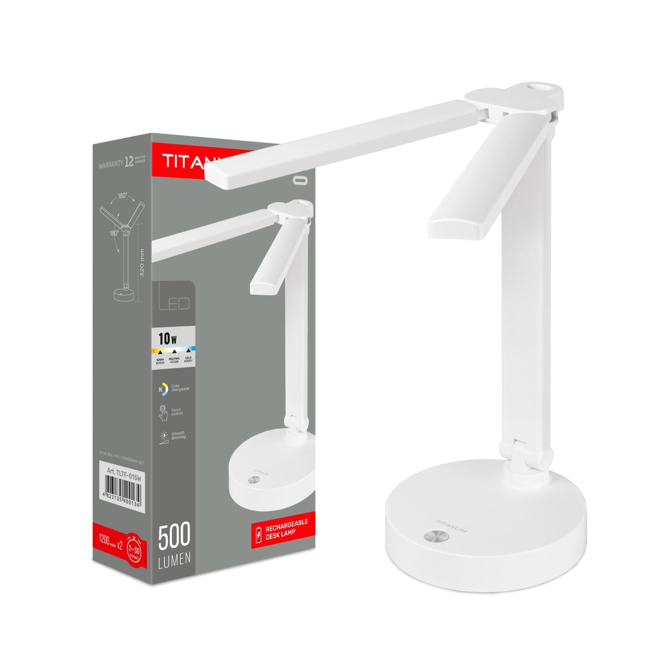 Настільна лампа акумуляторна LED TITANUM TLTF-015W 10W 3000–6000K (93086) Настільна лампа акумуляторна LED TITANUM TLTF-015W 10W 3000–6000K (93086)
