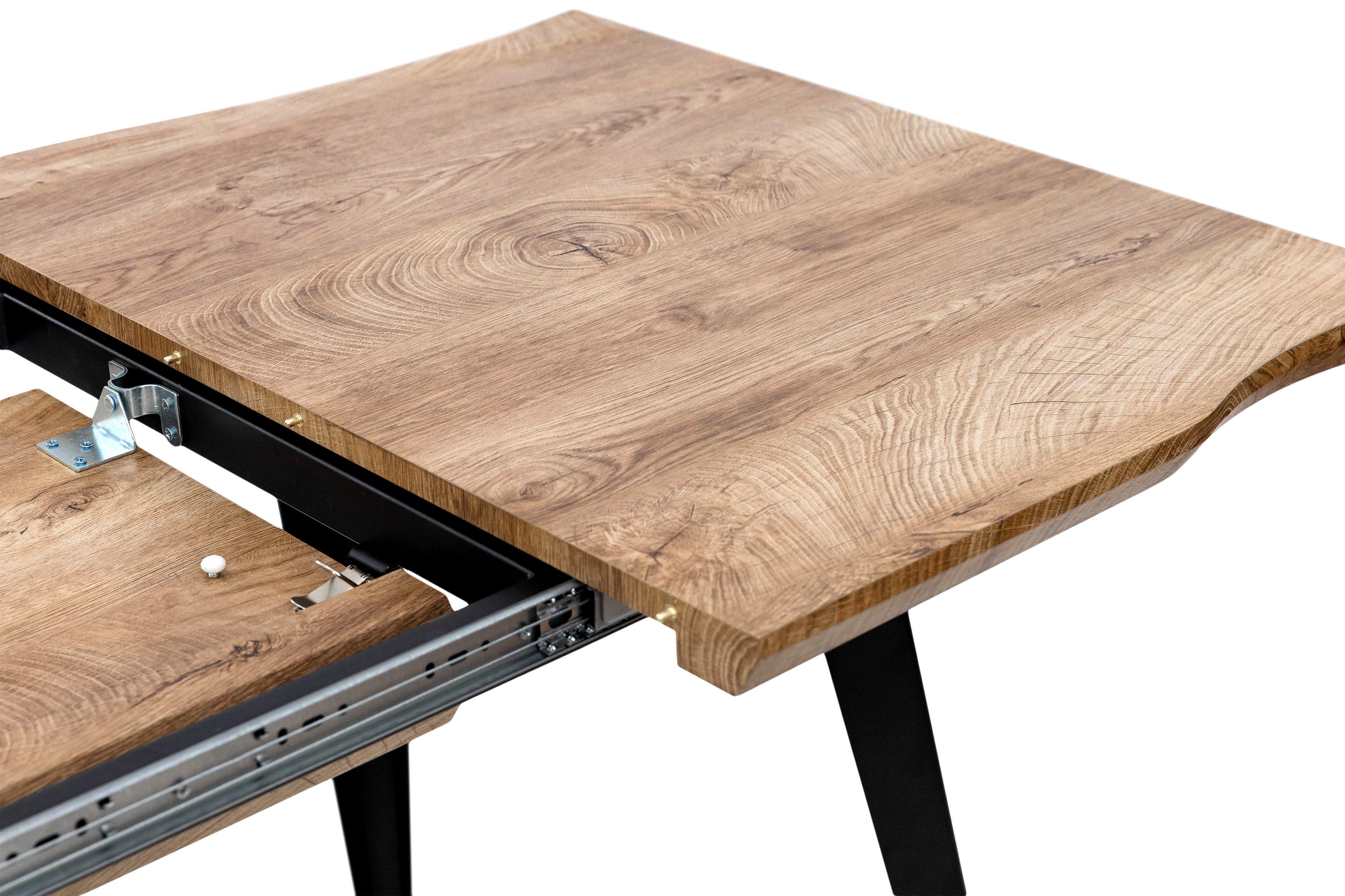 Обеденный стол Грейс Лагуна искусственный шпон МДФ 1200/1600х800х760 мм Черный (GAА0055441) - фото 8