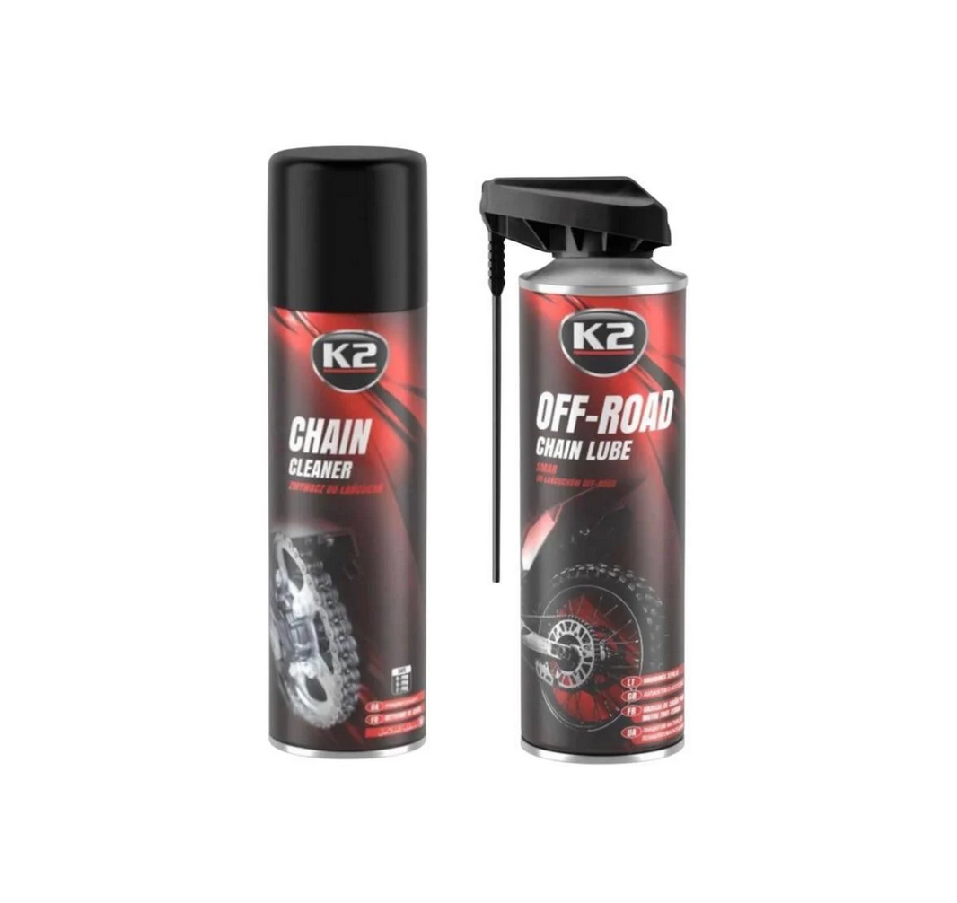 Набор для ухода за цепью K2 очиститель/смазка 2x500 мл для мотоциклов/велосипедов и квадроциклов