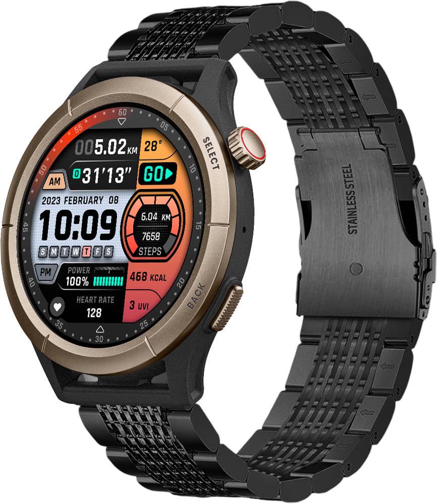 Ремешок металлический Gripix для Amazfit Cheetah Round/Cheetah Pro Black (42072-2B)