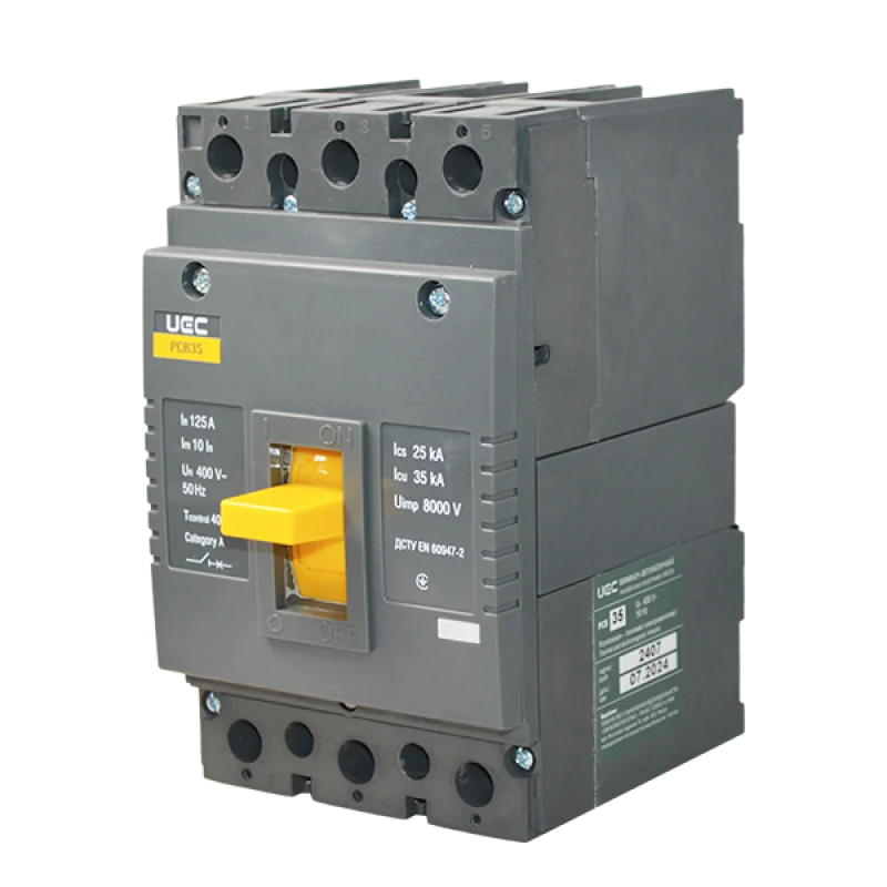 Автоматический выключатель UEC PCB35 3P 125А 35кА (MCCB-PCB-35-3-0125)