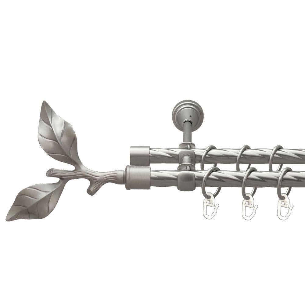 Карниз для штор Orvit Листок двухрядный скрученный 16/16 мм 240 см Сатин (00-00022859)