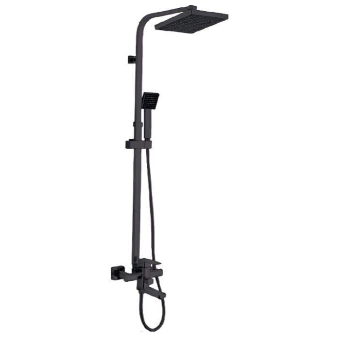 Душевая система Zerix LEB16-123 с изливом силумин Черный матовый (ZX5574)