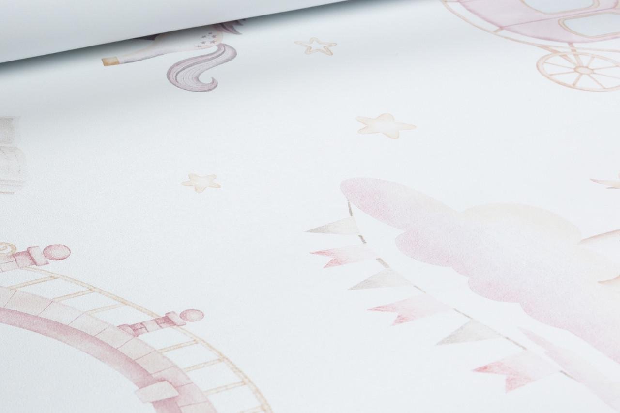 Шпалери флізелінові RASCH Kids World 2 302721 Декор вініл гарячого тиснення 0,53х10,05 м Білий