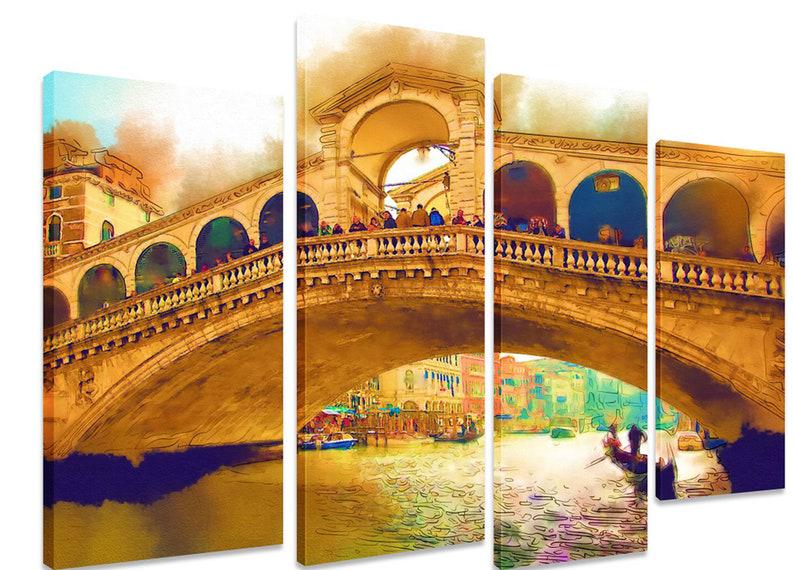 Модульна картина на холсті з чотирьох частин KIL Art Золотий міст 89x56 см (M4_M_277)
