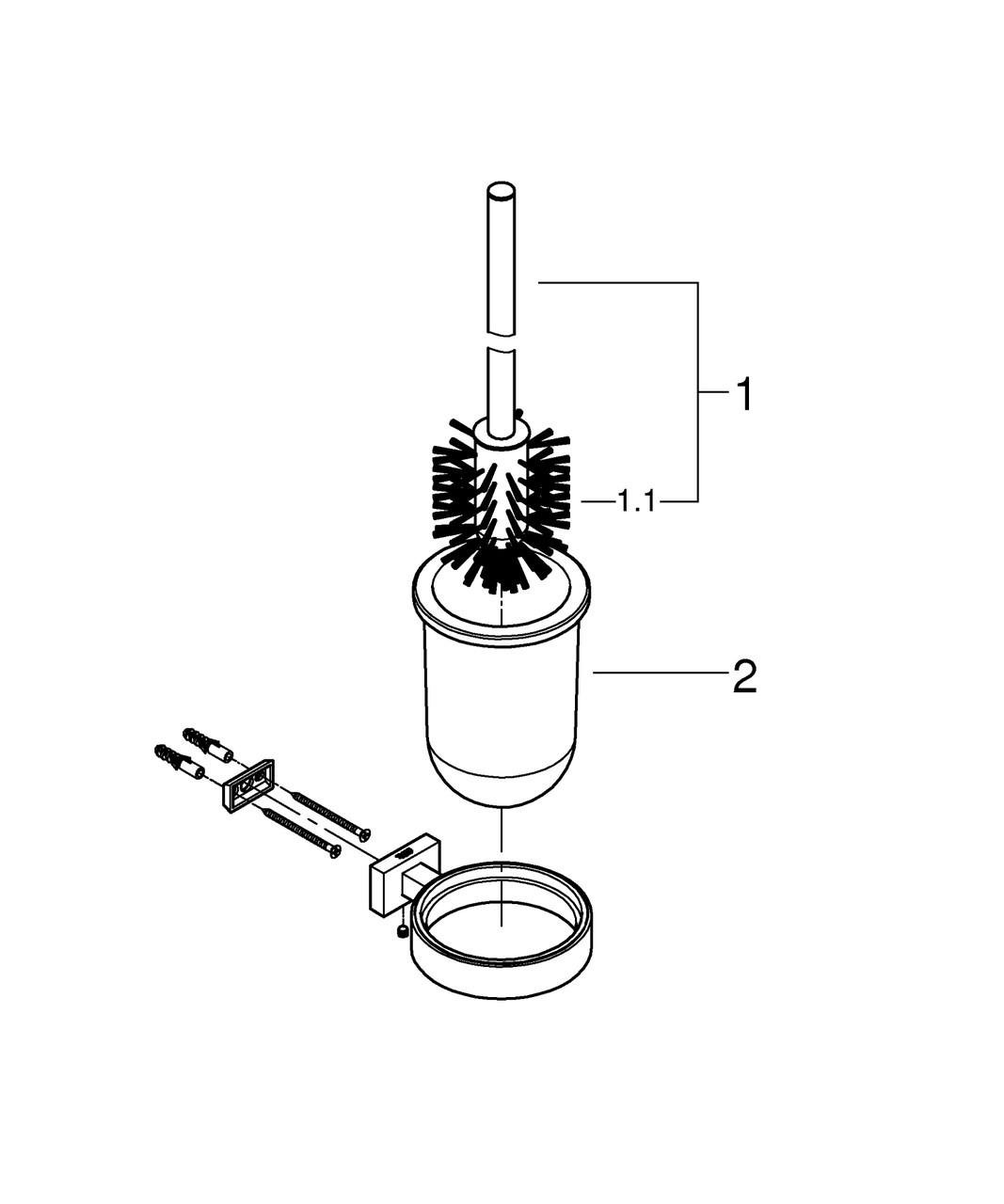 Йоржик для унітаза Grohe Essentials Cube New (40513001) - фото 3 Йоржик для унітаза Grohe Essentials Cube New (40513001) - фото 3