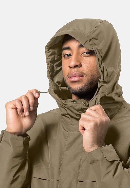 Парка чоловіча Jack Wolfskin Winterlager Parka М Cookie XL Сірий з оливковим (1115471-4550) - фото 3 Парка чоловіча Jack Wolfskin Winterlager Parka М Cookie XL Сірий з оливковим (1115471-4550) - фото 3