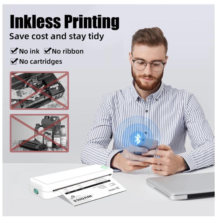 Принтер портативный A4 M15 Wi-Fi Bluetooth (45673-_2305) - фото 7 Принтер портативный A4 M15 Wi-Fi Bluetooth (45673-_2305) - фото 7