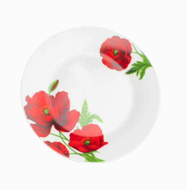 Тарелка Helios Мак полевой 18 см Белый (HL4343)
