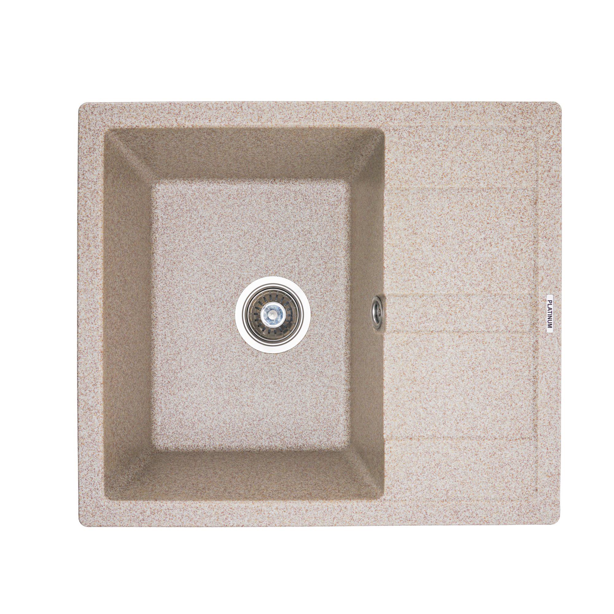 Мийка для кухні гранітна Platinum 5851 ARIA матова Карамель - фото 1