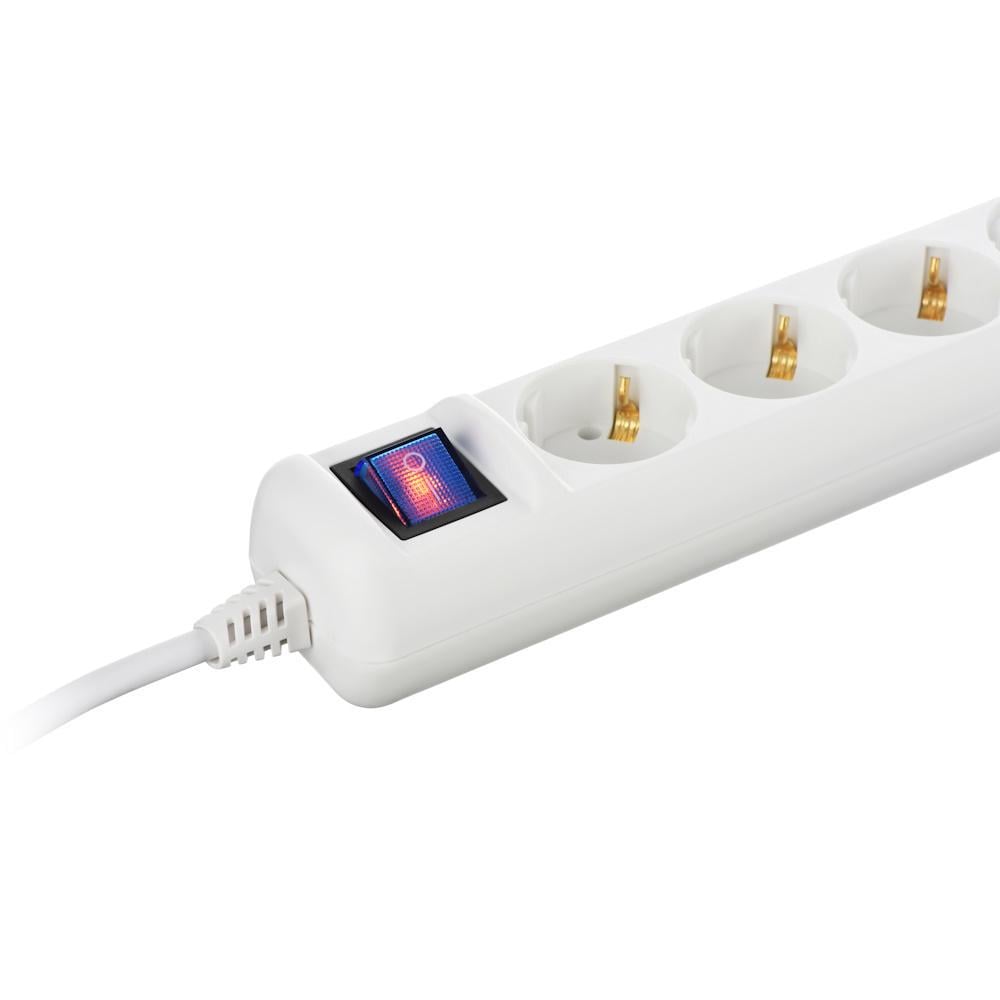 Подовжувач мережевий 2E 5xSchuko з вимикачем 3G 1,5 мм2 3 м White (2E-U05ESM3) - фото 3 Подовжувач мережевий 2E 5xSchuko з вимикачем 3G 1,5 мм2 3 м White (2E-U05ESM3) - фото 3