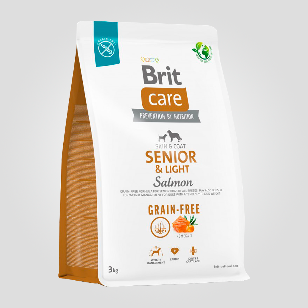 Корм сухий Brit Care Dog Grain-free Senior&Light для старіючих собак беззерновий з лососем 3 кг (20504640)