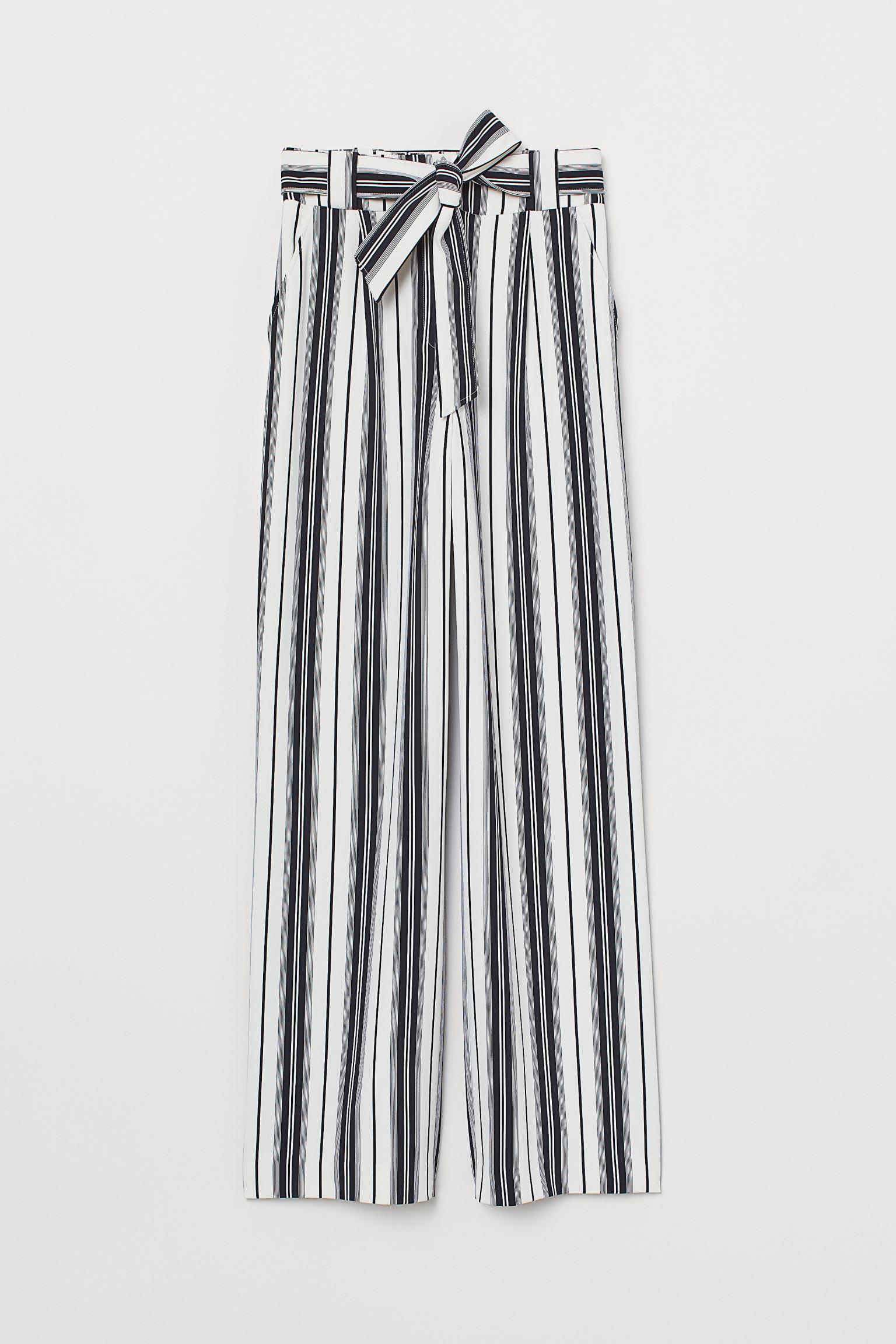 Брюки H&M Полоска р. 38 Белый/Черный (28117632840) Брюки H&M Полоска р. 38 Белый/Черный (28117632840)