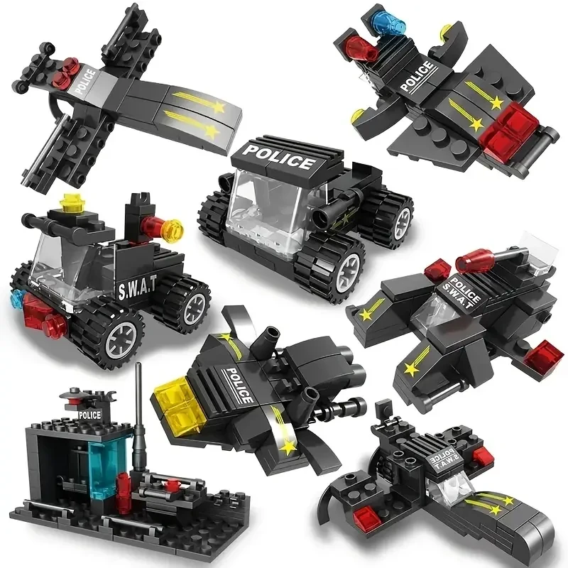 Конструктор поліцейська машина 585 деталі Чорний (222) - фото 3