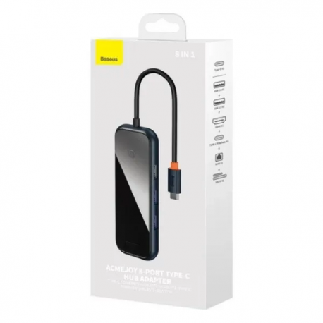 Хаб BASEUS AcmeJoy 8in1 Type-C to HDMI/2xUSB3.0/USB2.0/Type-C PDandData/RJ45/SD/TF Dark Gray (WKJZ010613) - фото 5