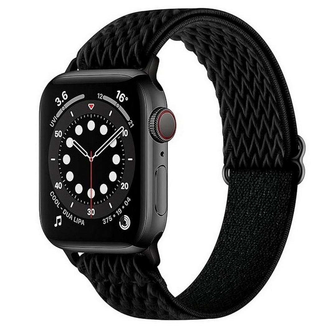 Ремешок эластичный нейлоновый для Apple Watch 42/44/45/49 мм Black (nrNY09_b) Ремешок эластичный нейлоновый для Apple Watch 42/44/45/49 мм Black (nrNY09_b)