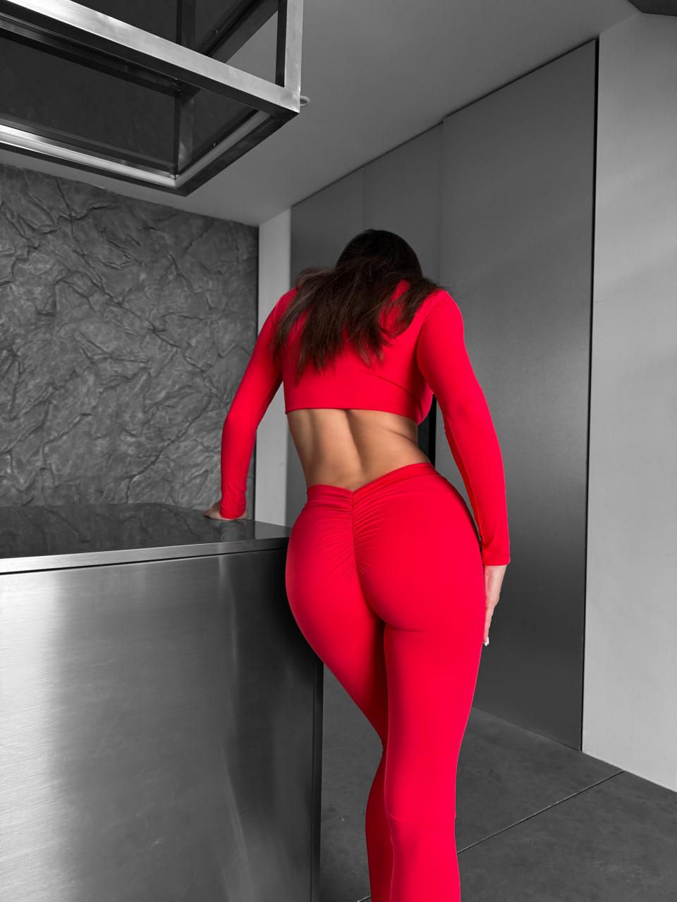 Леггинсы Brazilian с V-поясом и эффектом пуш-ап S Красный (VL04S) - фото 5 Леггинсы Brazilian с V-поясом и эффектом пуш-ап S Красный (VL04S) - фото 5