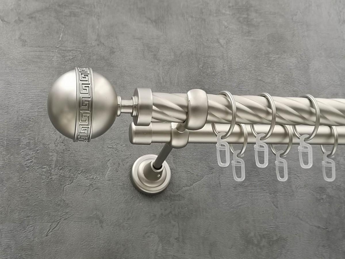 Карниз Quadrum Таврика кручена штанга подвійний відкритий 25/19 мм 400 см Сатин (264771656)