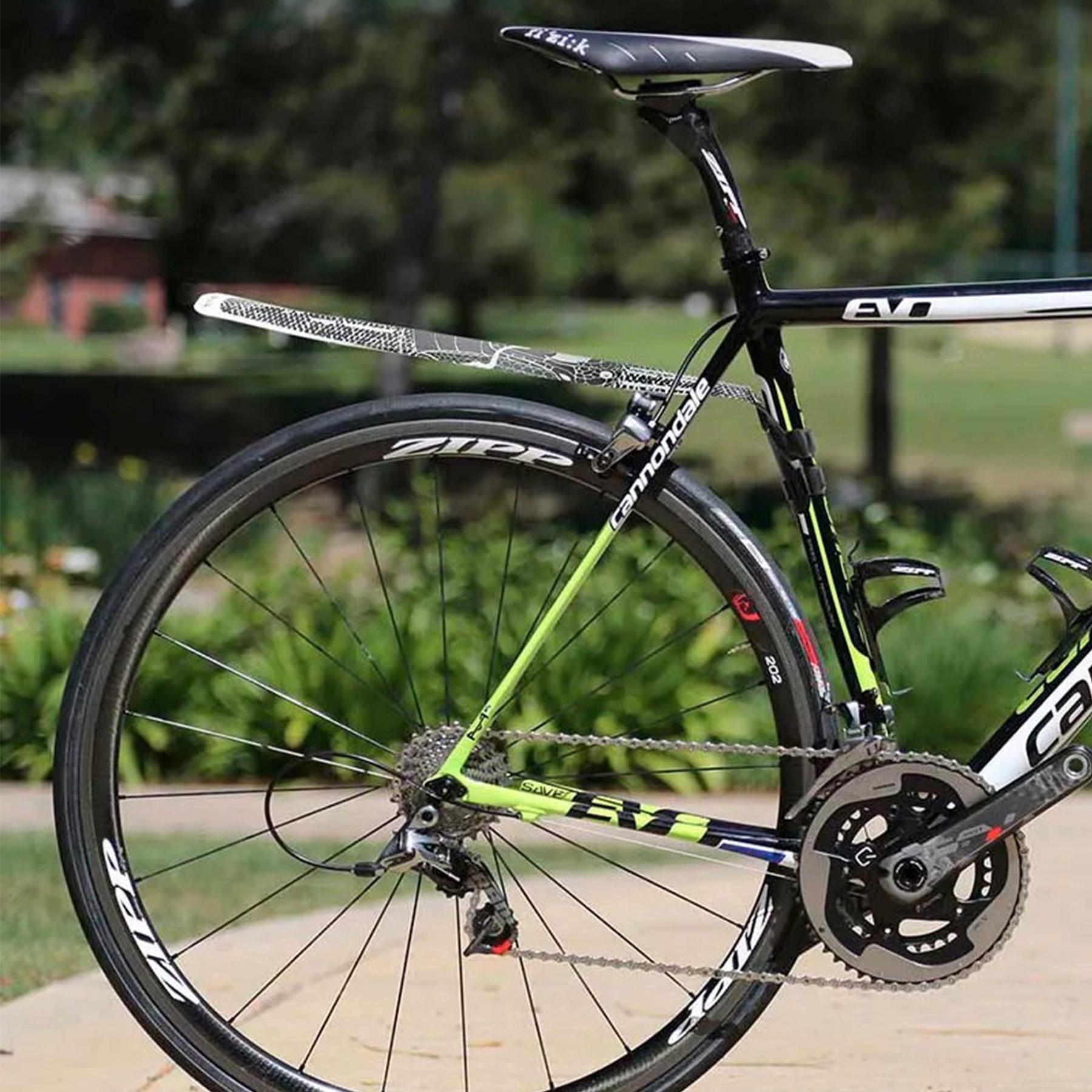 Комплект велосипедных крыльев для фикса или шоссейного велосипеда ENLEE BF-21 Стиль A/fixed gear Черный/Белый (EN-BF21-6717) - фото 4