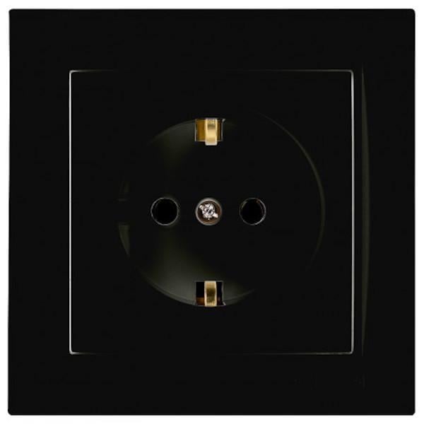 Розетка одинарна із заземленням Nilson Touran Чорний (00000012491)