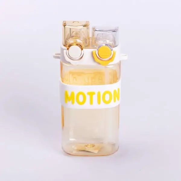 Пляшка для води з трубочкою спортивна пластикова для тренувань 550 мл Жовтий (6783) - фото 2