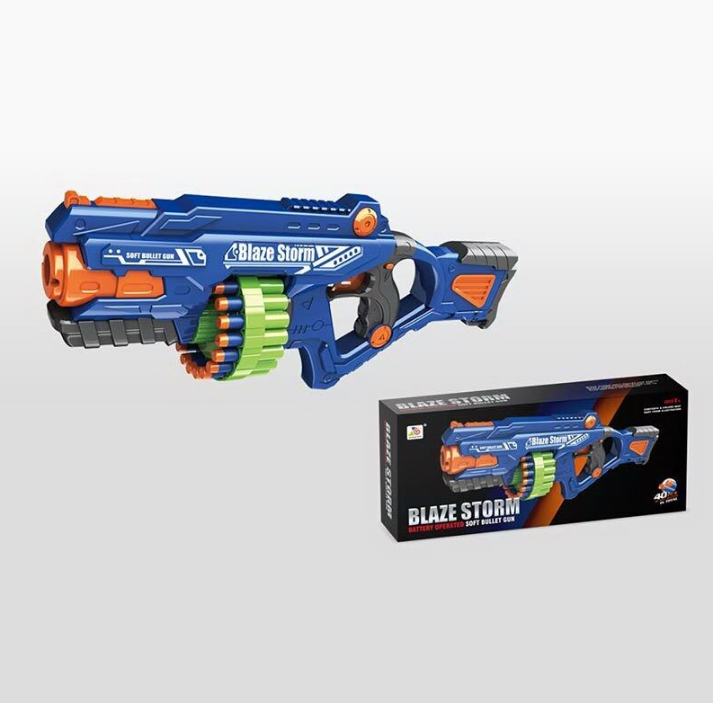 Игрушечный автомат-бластер ZC 7123 на батарейках в коробке мягкие пули 40 шт.