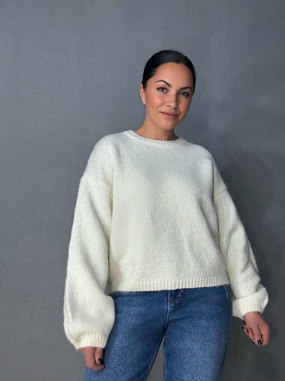Светр жіночий Fancy Matinee 6119 меланж OS Молочний (4930) - фото 5 Светр жіночий Fancy Matinee 6119 меланж OS Молочний (4930) - фото 5