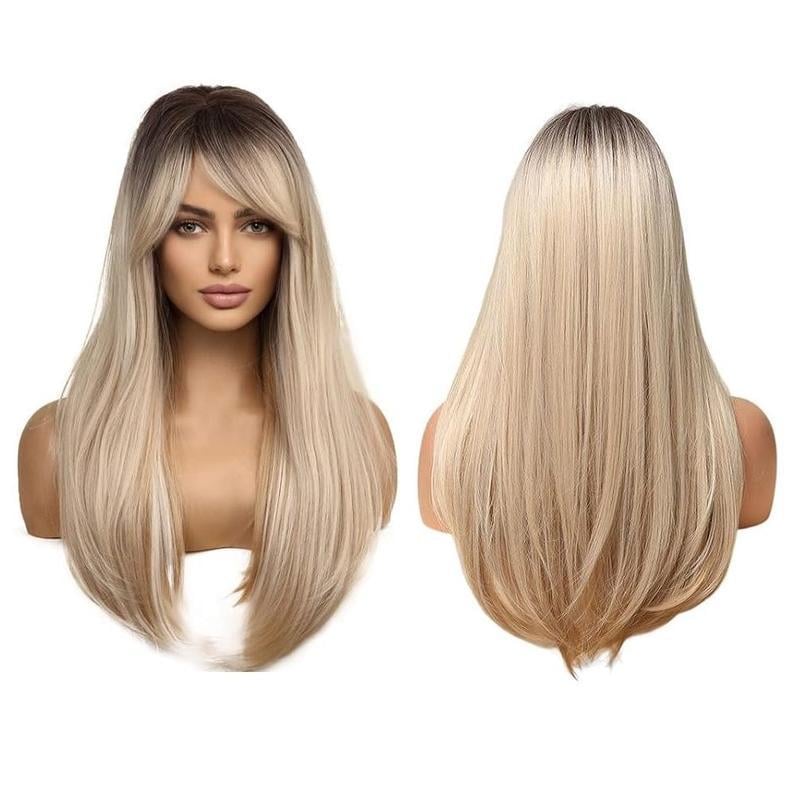 Парик женский с центральным пробором и челкой 61 см Коричневый блонд Парик женский с центральным пробором и челкой 61 см Коричневый блонд