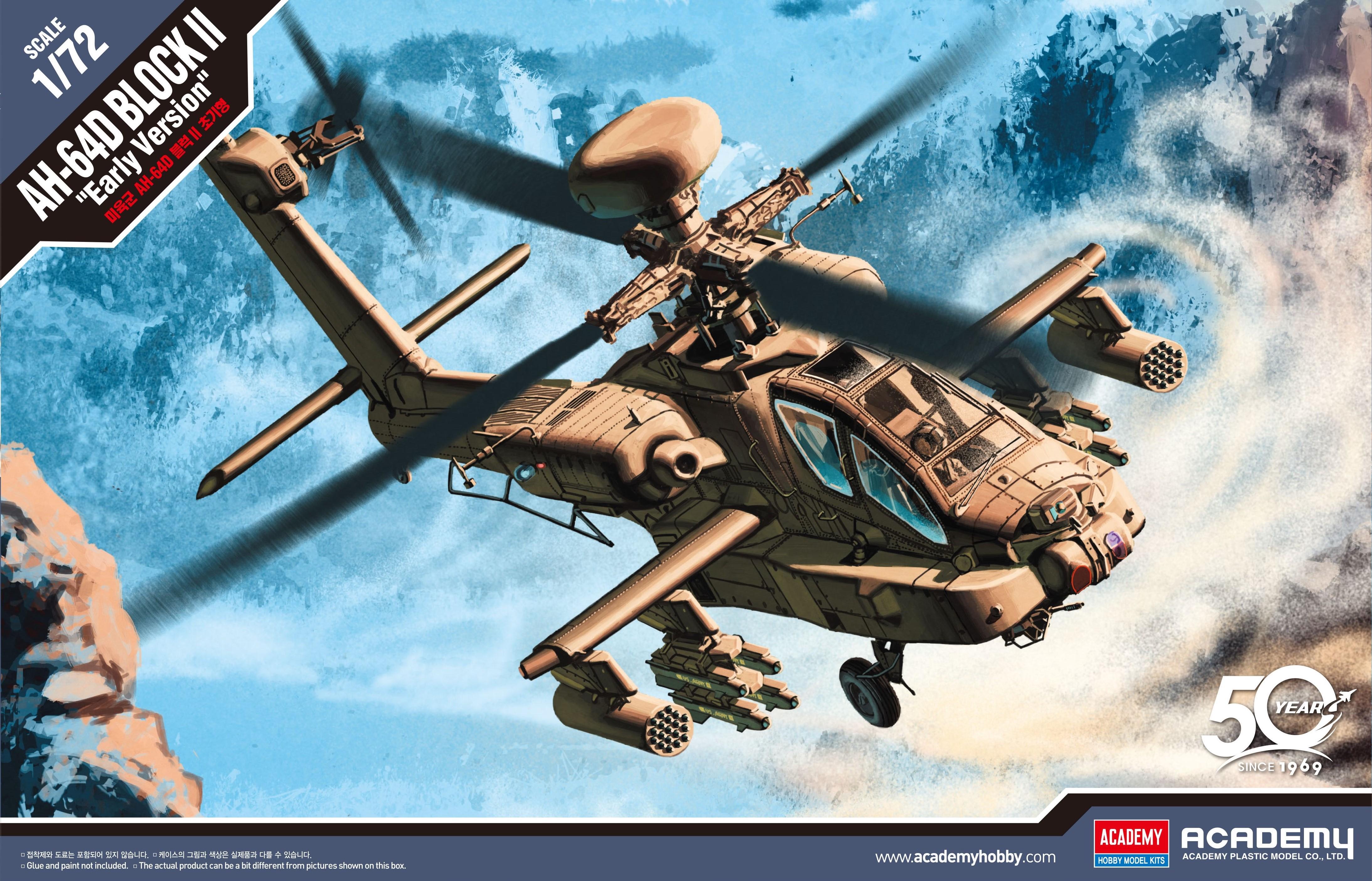 Сборная модель Academy AH-64D Block II Early Version 1:72 (12514) - фото 1